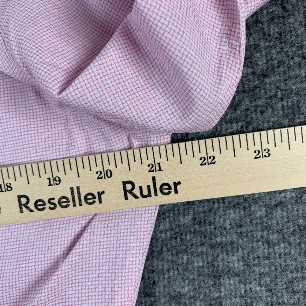 State & Liberty Dress Shirt Men Medium Pink Long Sleeve Athletic Slim Fit Trouse